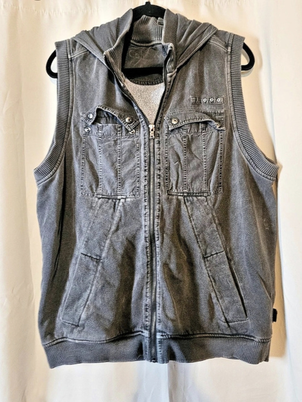 Calvin Klein Gray Utility Hooded Vest